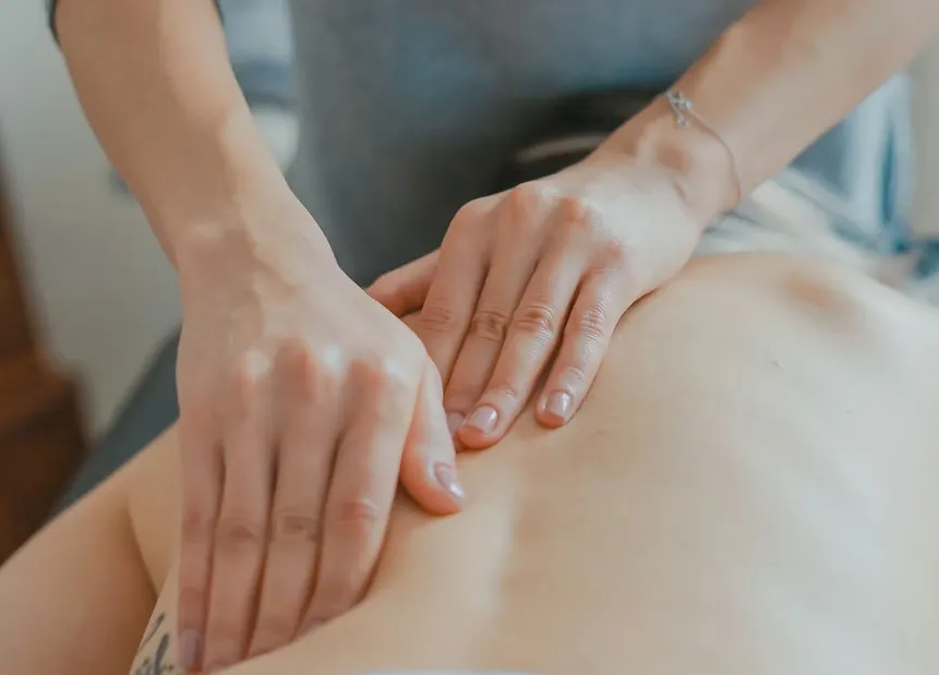 Hands-on physical therapy treatment in progress